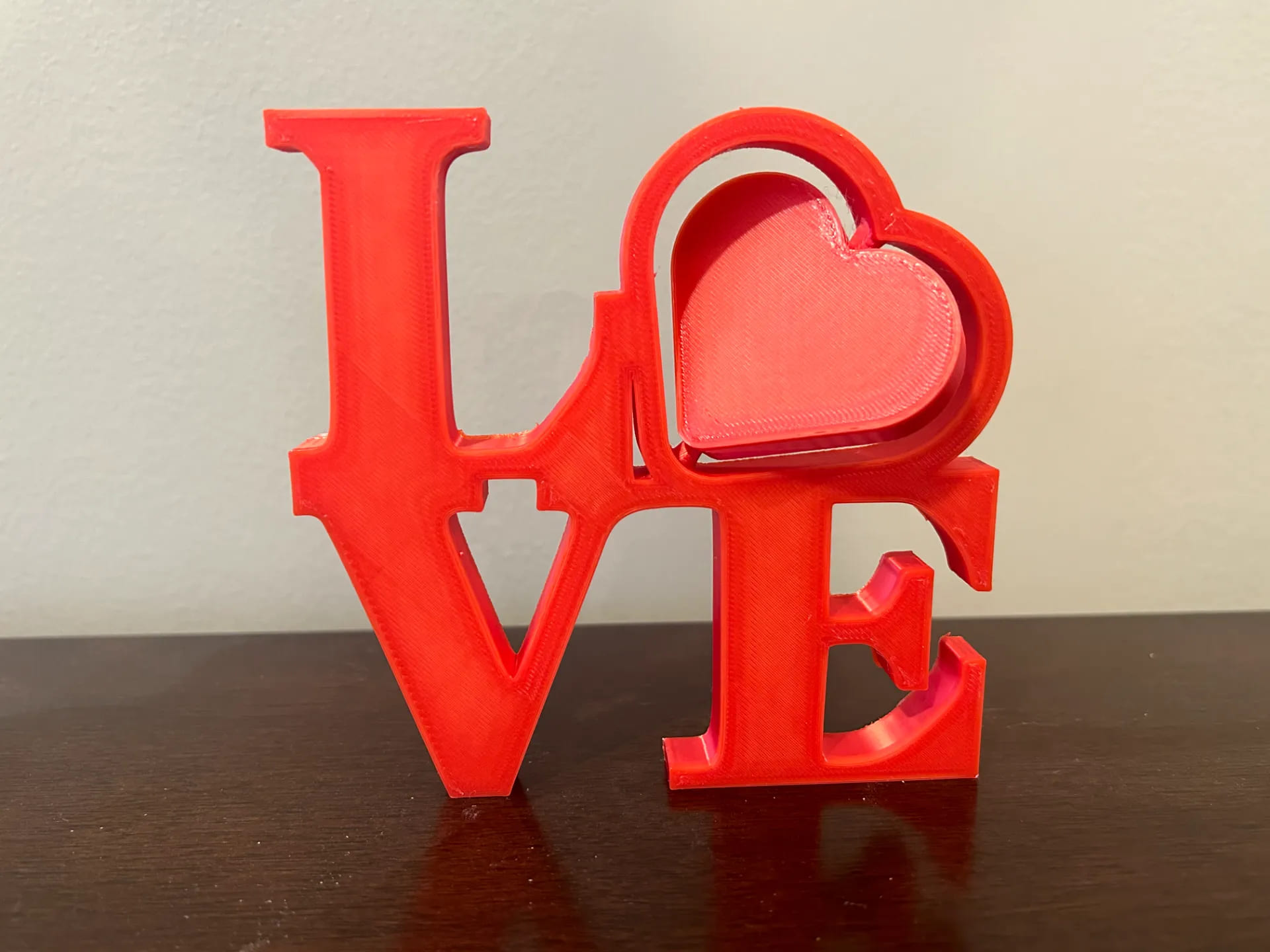 3d printed love sign